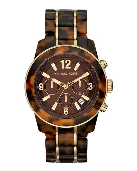 tortoise shell watch michael kors|michael kors tortoise shell acetate.